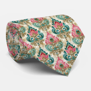 Cravate élégante en rose et turquoise