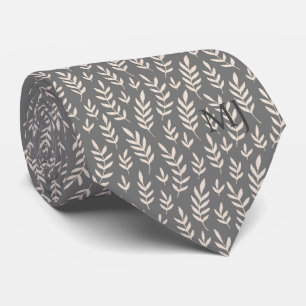 CRAVATE ÉLÉGANTE FEUILLE DE FEUILLES DE GRIS FOLIAGE MOTIF