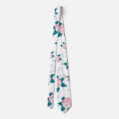 Cravate Élégante floraison Hydrangée rose blanc floral (Dos)