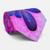 Cravate Élégante Fuchsia et Hydrangea Limelight Bleu foncé (Roulé)