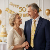 Cravate Elégante Gold 50th Anniversary Celebration