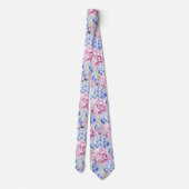 Cravate Élégante Hydrangée rose Bleu (Dos)