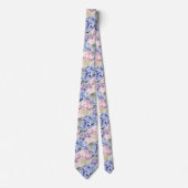 Cravate Élégante Hydrangée violette rose bleu (Devant)