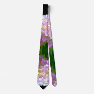 Cravate Elégante hydrangée violette rose pastel