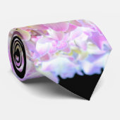 Cravate Elégante hydrangée violette rose pastel (Roulé)