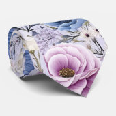 Cravate Elégante Lavande Bleu Fleur Jardin Floral (Roulé)