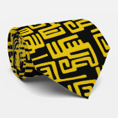 Cravate Élégante ligne minimaliste africaine Motif Jaune (Roulé)
