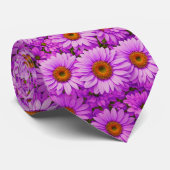 Cravate Élégante marguerite florale magenta rose foncé (Roulé)