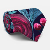 Cravate Elégante marine Bourgogne Noël Floral Aquarelle (Roulé)