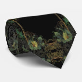 Cravate Élégante moody victorienne vert foncé botanique (Roulé)