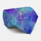 Cravate Élégante Motif en marbre bleu et or (Roulé)