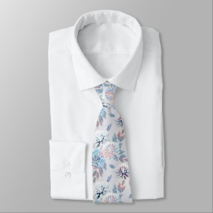 Cravate Elégante motif rétro fleurie.