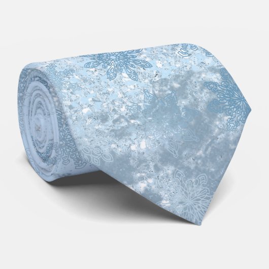 Cravate Elégante parties scintillant en marbre bleu motif  (Roulé)