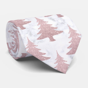 Cravate Elégante Parties scintillant Rose or & Marble Arbr