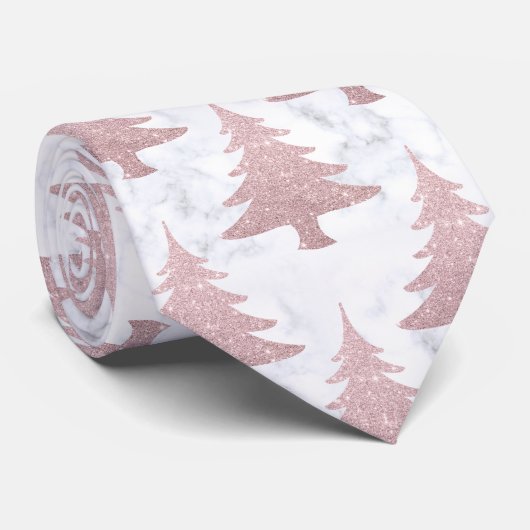 Cravate Elégante Parties scintillant Rose or & Marble Arbr (Roulé)