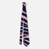 Cravate Elégante Parties scintillant Rose or Zebra Blue Po (Dos)