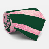 Cravate Elégante Parties scintillant Rose or Zebra Green P (Roulé)