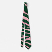 Cravate Elégante Parties scintillant Rose or Zebra Green P (Dos)