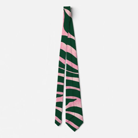 Cravate Elégante Parties scintillant Rose or Zebra Green P (Dos)