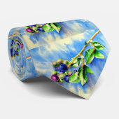 Cravate Elégante peinture à l'aquarelle de bleuet (Roulé)