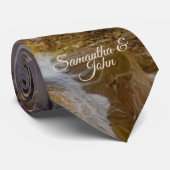 Cravate Élégante Porte d'or céleste, Texte Or (Roulé)