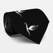 Cravate Élégante Réflexion Du Cygne Blanc Sur Black Lake (Roulé)