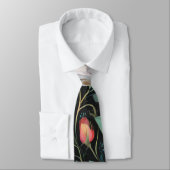 Cravate Élégante rose rose blanche (Attaché)