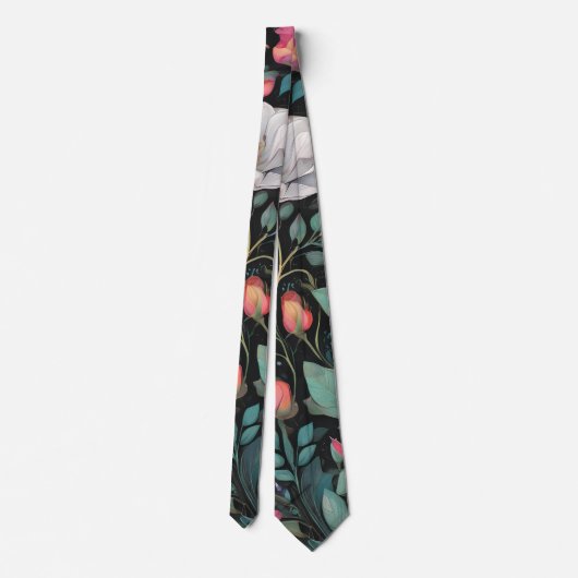 Cravate Élégante rose rose blanche (Dos)