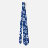 Cravate Élégantes fleurs bleues (Dos)