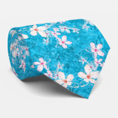 Cravate Élégantes fleurs de sakura japonaises sur motif bl (Roulé)