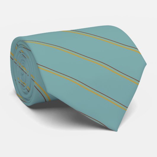 Cravate Élégantes rayures motif bleu turquoise vert (Roulé)