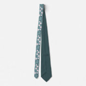 Cravate Élégantes tulipes blanches sur Motif vert pastel (Dos)