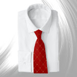 Cravate Élégants Carrés Red Gold<br><div class="desc">Rouge avec des carrés d'or.</div>