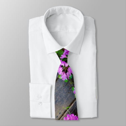 Cravate Elégants fleurs roses azalées roses (Attaché)