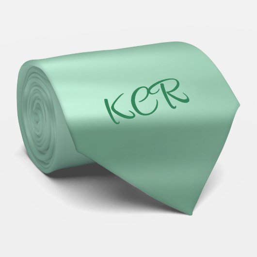 Cravate Élégants Initiales de Motif Turquoise (Roulé)