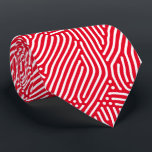 Cravate Elégants points et traits blancs sur le rouge chic<br><div class="desc">Faites une déclaration ! Motif moderne de points blancs et de tirets sur un arrière - plan rouge, le cravate de cet homme est cool pour le bureau, une nuit en ville, assister à un mariage, votre propre cérémonie de mariage, pour le marié ou les groomsmen ou donner en cadeau...</div>