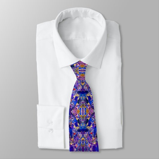 Cravate Éléments abstraits bleus mignons (Attaché)