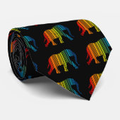 Cravate Eléphant avec code barre de couleur (Roulé)