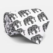 Cravate Éléphant avec rayures de zèbre + vos idées (Roulé)