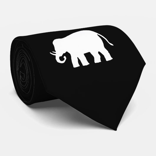 Cravate Eléphant blanc (Roulé)