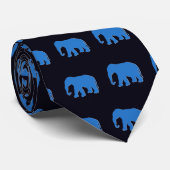 Cravate Éléphant bleu - BlackBkg (Roulé)