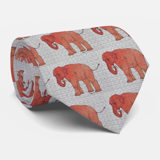 Cravate Éléphant de zoo (Roulé)