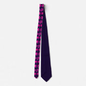 Cravate Eléphant ethnique mariage rose et Motif bleu (Dos)