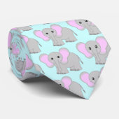 Cravate Éléphant mignon de bébé (Roulé)