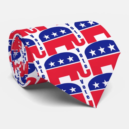 Cravate Éléphant républicain (Roulé)