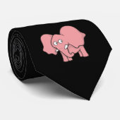 Cravate éléphant rose (Roulé)