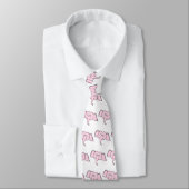Cravate Eléphant rose avec lunettes. Dessin (Attaché)