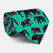 Cravate Éléphants à la mode avec des coeurs d'ancres de (Roulé)