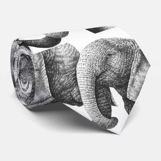 Cravate Éléphants africains (Roulé)