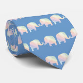Cravate éléphants en pastel (Roulé)